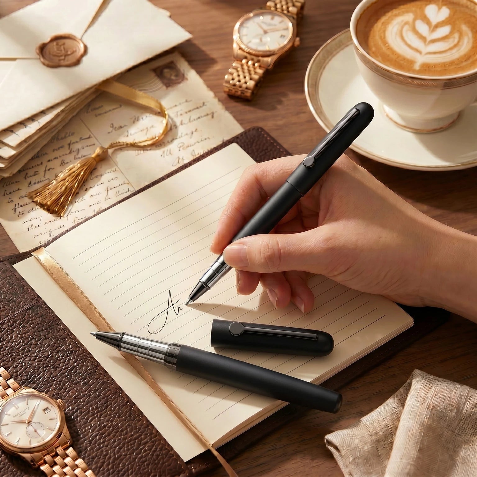 Aurencia Executive Noir Roller Ball Pen (Ink Color - Blue)
