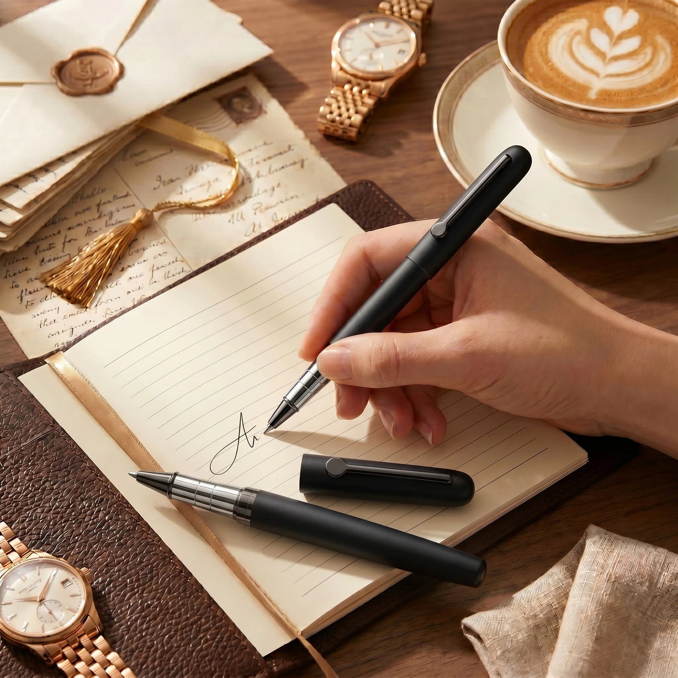 Aurencia Executive Noir Roller Ball Pen (Ink Color - Blue)
