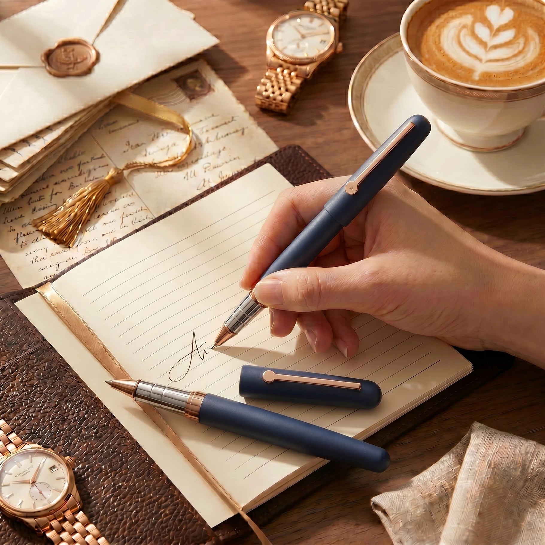 Aurencia Signature Collection Roller Ball Pen (Ink Color - Blue)
